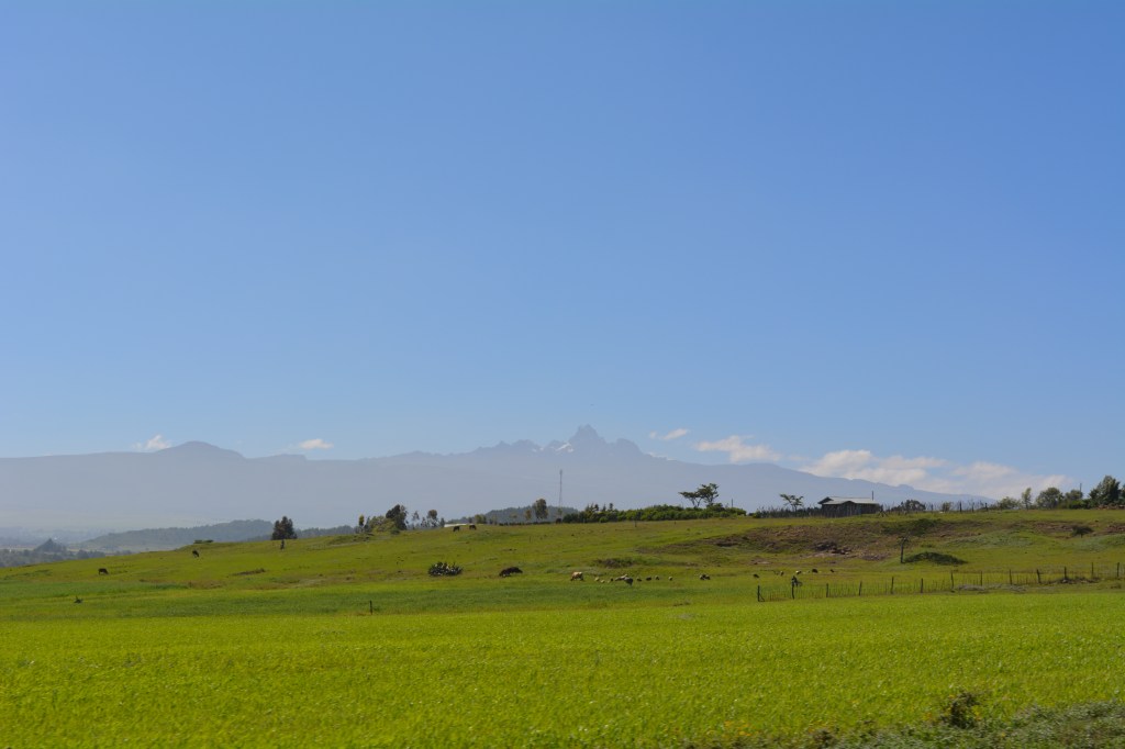 View of Mt. Kenya from the car ride