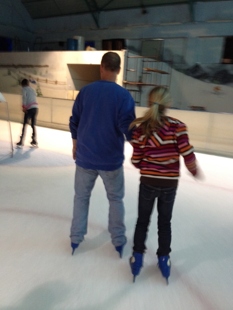 Lydia and Papa ice skating on the 2nd day of Christmas