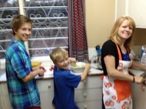 Making homemade salsa, guacamole and tortillas!