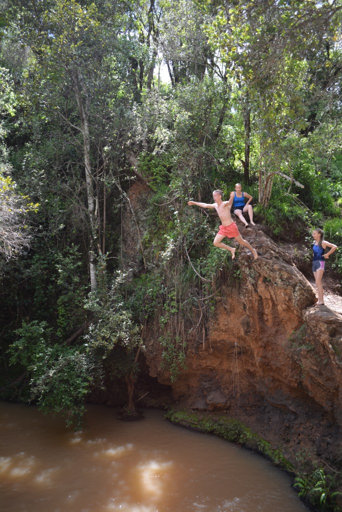 Jon Michael jumping off the cliff!