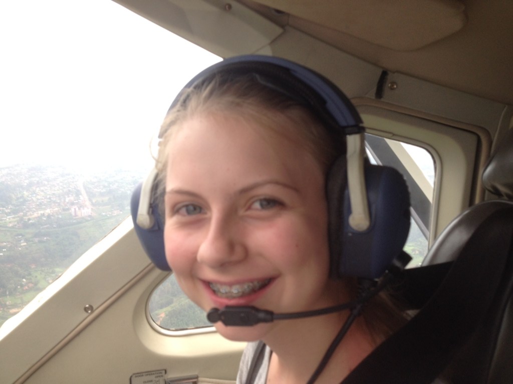Lydia flying with Dan as co-pilot