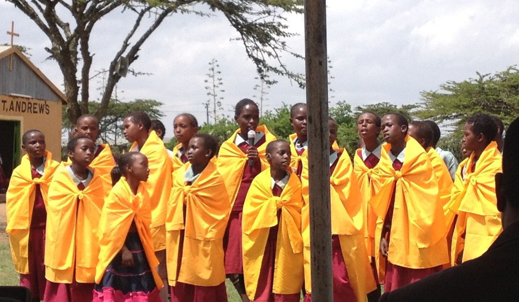 A children's choir performing for the special occasion 