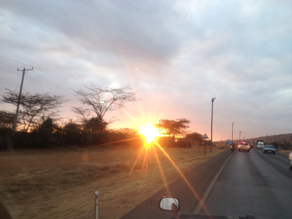 We enjoyed a beautiful sunset on our long drive home.
